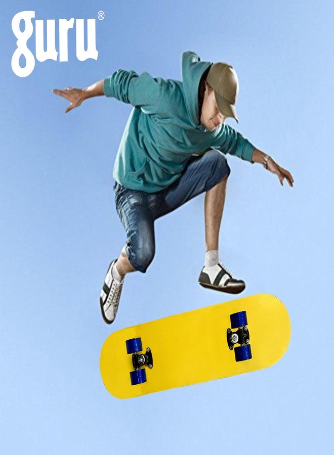 جورو لوح تزلج خشبي كبير غير قابل للانزلاق من GURU للأطفال والكبار، مقاس 30 بوصة × 8 بوصة (أصفر، عبوة من قطعة واحدة) - Image 4